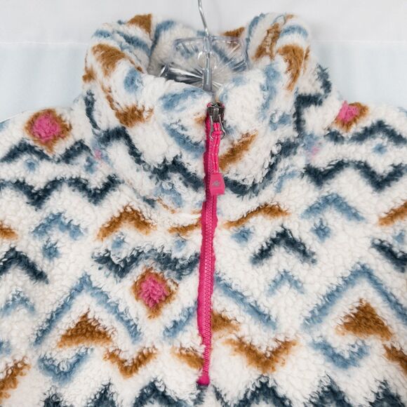 Eddie Bauer Plush 1/4 Zip Fleece Pullover Womens Large Multicolor Aztec Gorpcore - Picture 5 of 16